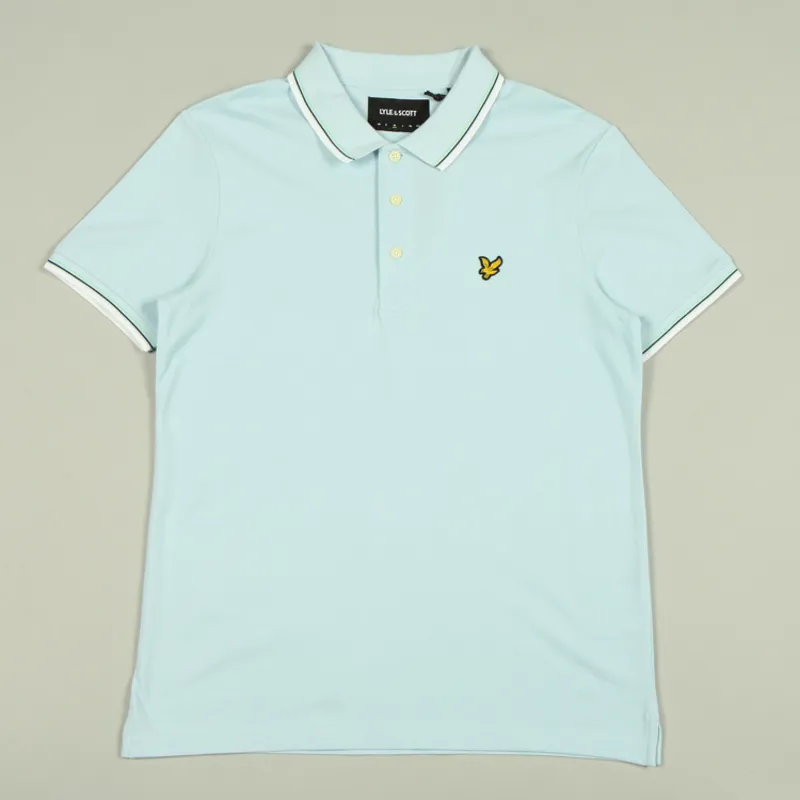 Lyle and Scott Tipped Polo Shirt - Deck Blue/White